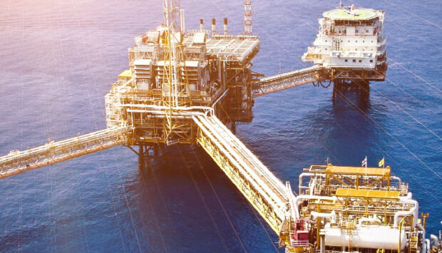 Oil rig at sea
