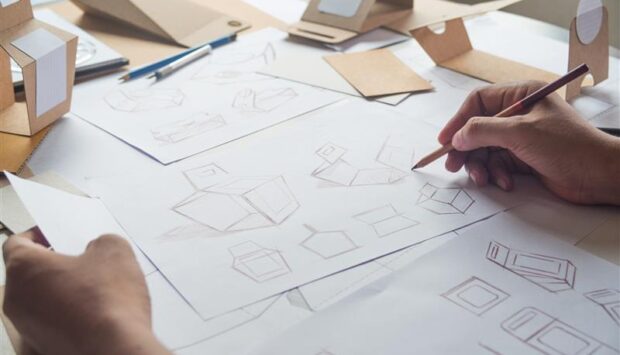 A person working on charts